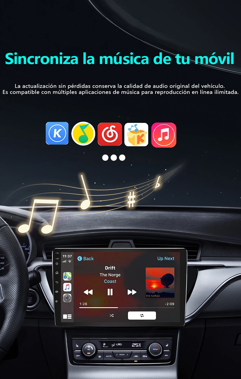 4-in-1 Kabelloser Carplay-Adapter, Multifunktions-Dongle für Carplay/Android Auto/Airplay/Mirror Link, Plug-and-Play WLAN 5GHz Kompatibel mit 98% aller Autos mit Original-Carplay ﻿ – Detail 10