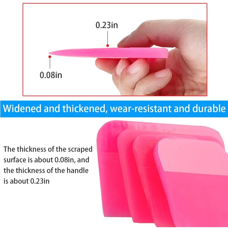 3Pcs Rosa Auto PPF Rakel TPU Gummi Schaber Anti-Scratch für PPF Film Vinyl Wrap Fenster Tönung Werkzeug windschutzscheibe Reinigung Kit – Detail 8