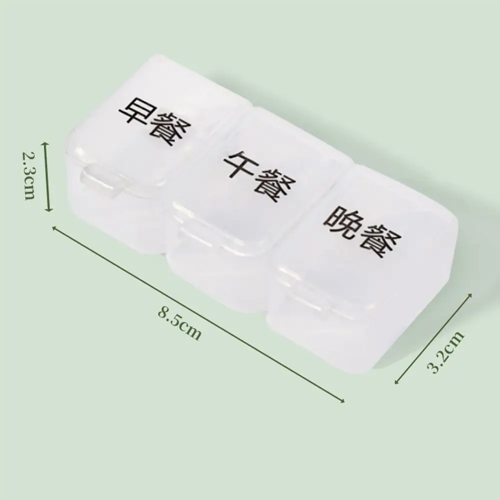 3 Grids Mini Medicine Box Portable PP Transparent Jewelry Storage Box Pill Dispenser Container