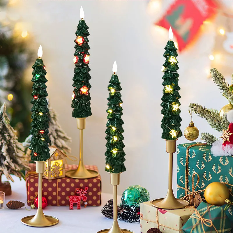 

Led Electronic Candle Light Simulation Christmas Tree Ornament Pine Tree Electronic Candle