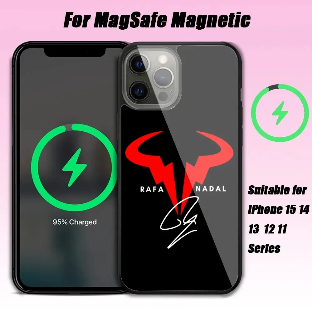 Best Seller - Rafa Nadal Logo Phone Case IPhone 15 14 13 Pro Max 11 12 Mini Alex Mirror Magsafe Wireless Charging Cover