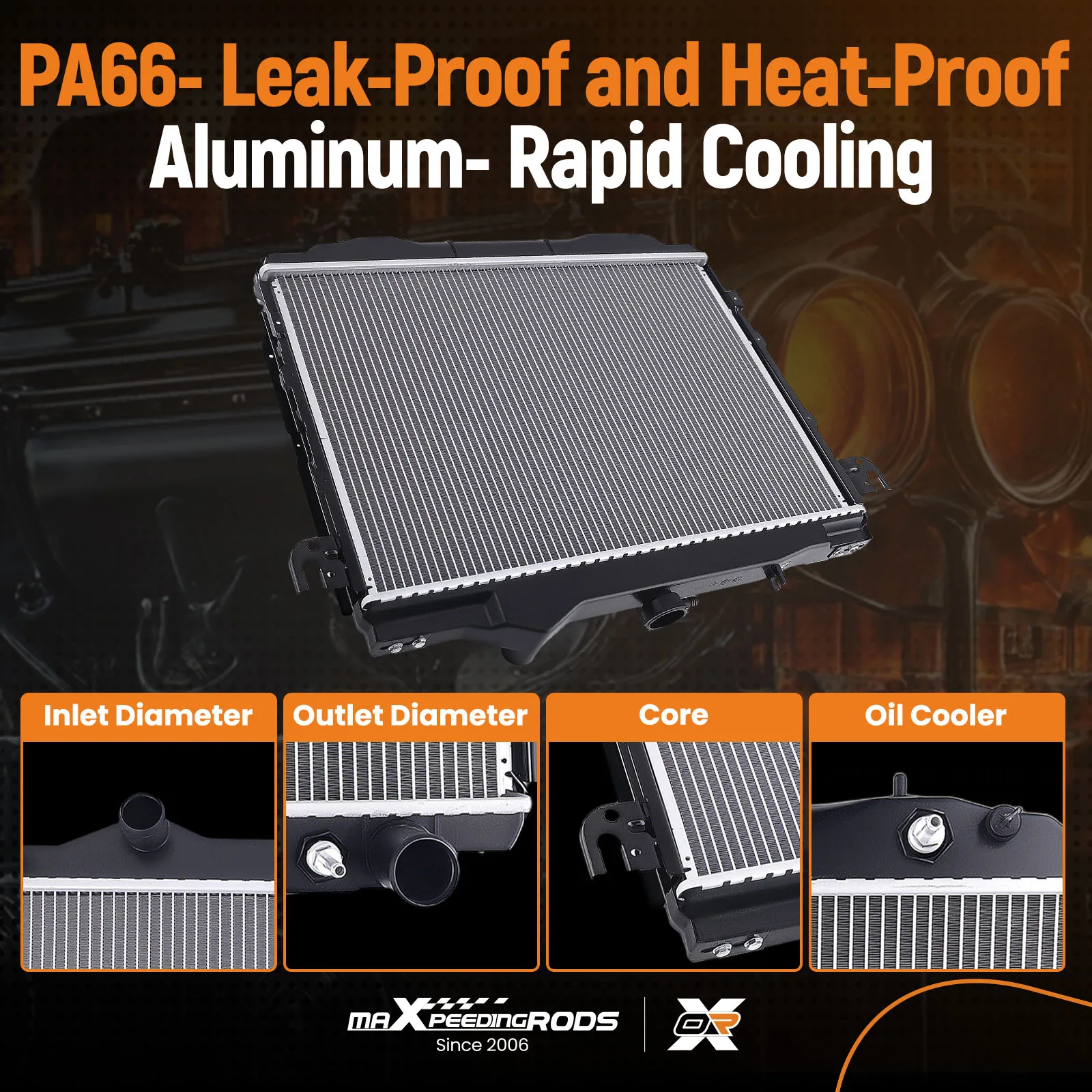 Premium Radiator for Dodge Dakota 3.9L 5.2L 92-96 w/ Trans Cooler DPI1709