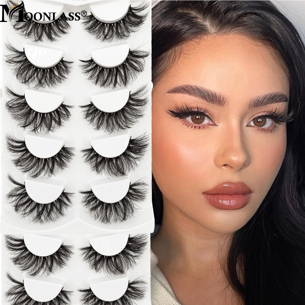 

Newest 3D 5D 18-22mm Soft Fluffy Handmade Mink Lashes That Look Like Extension Natural Sheep Horn Crisscross Eyelashes With Tray