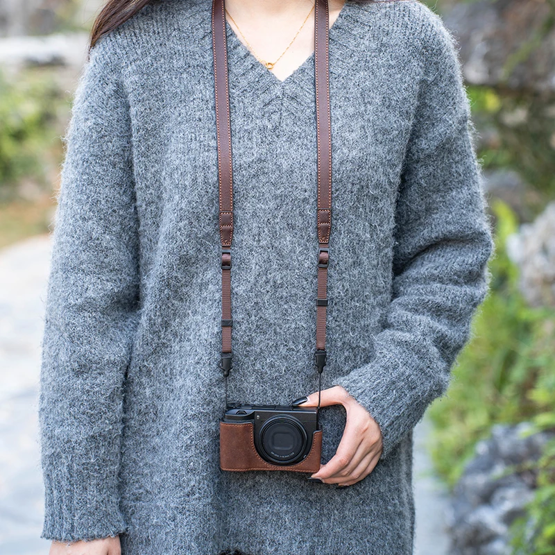 Handmade leather protective case for Ricoh GR3 GR3xHDF camera bag journal edition base shell lens cap wrist strap