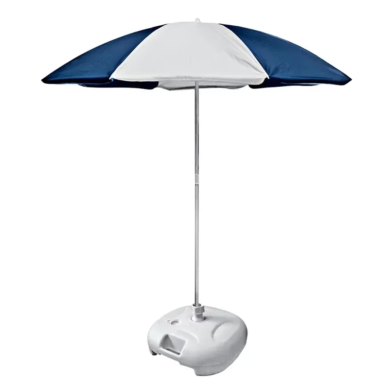 1.8m Plastic Parasol White Base Navy Blue Black No Umbrella Bone Outdoor Sunshade Canopy Tent for Beach Garden Patio