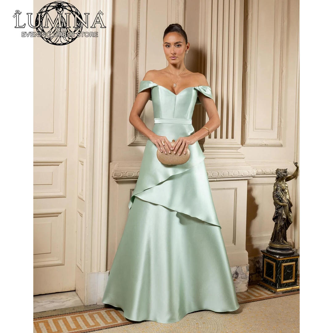 

Lumina Line A Evening Dresses 2026 Luxury Designer Evening Dress 2026 Woman Custom Made Elegant Wedding Guest Dresses Satin Prom