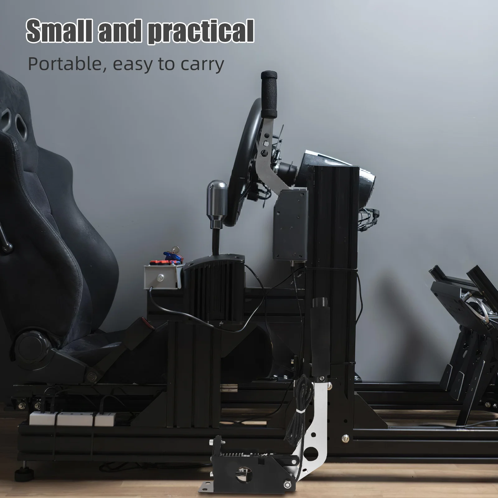 فرملة اليد لسباق الكمبيوتر، وحدة تحكم سوداء قابلة للتعديل لألعاب سباق محاكاة الكمبيوتر، ملحقات عالية الأداء #6