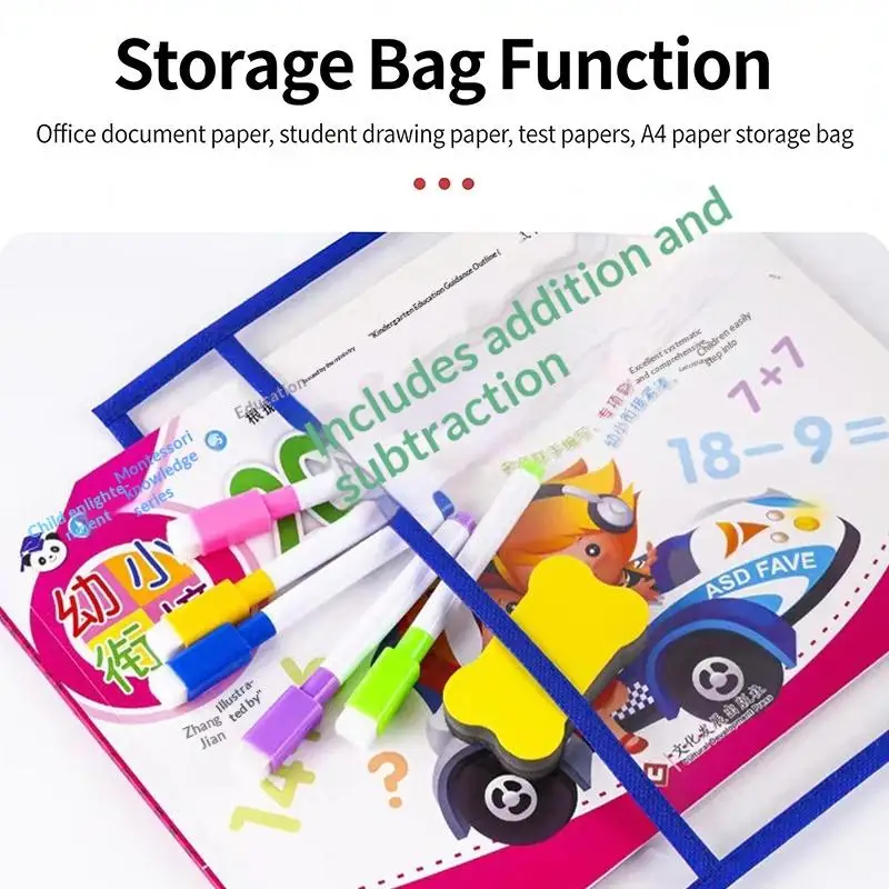 Document Storage Bag Reusable Waterproof Clear Color Random File Folder Dry Wiping Kids Drawing Board For School Office