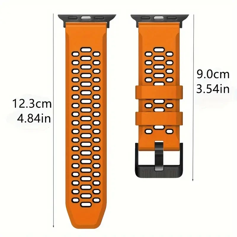 Ремешок силиконовый для Apple watch Ultra, мягкий спортивный браслет для iWatch Series 9 8 7 SE 6 5 4 3 45 мм 44 мм 42 мм