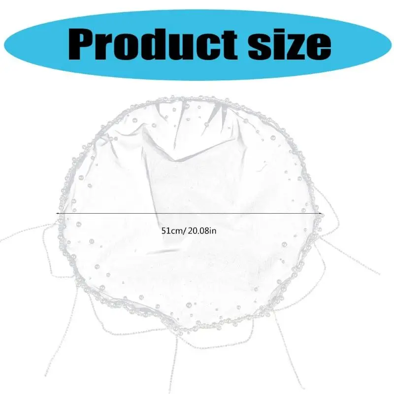 A52E pérolas delicadas decoradas pérolas noiva Tocal tule macio Evento formal