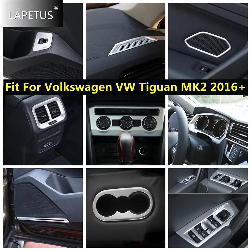 Dashboard AC Air / Door Speaker / Gear Shift Panel Cover Trim Fit For Volkswagen VW Tiguan MK2 2016 - 2023 Matte Car Accessories