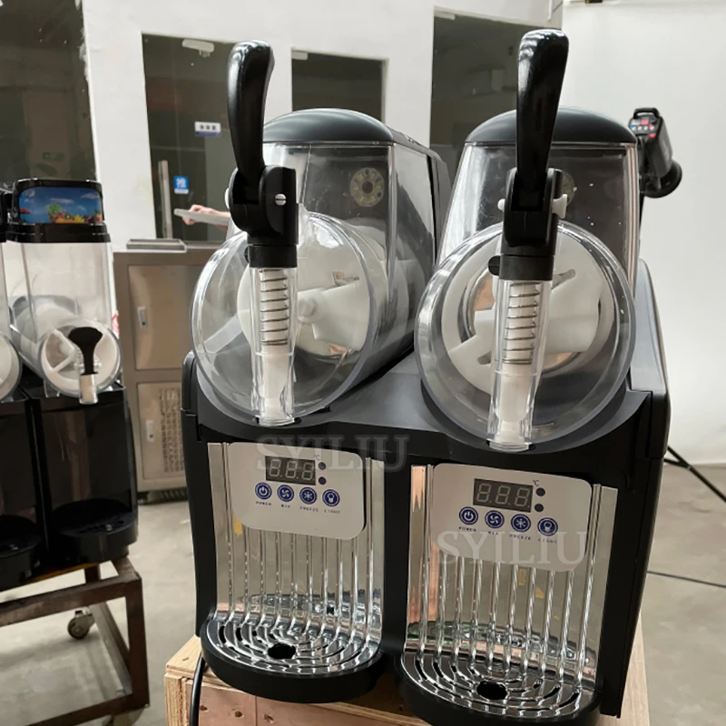 Double Tanks Slush Machine Stainless Steel 2L*2 Snow Melting Machine High Quality Slush Smoothie Frozen Drink Beverage Machine