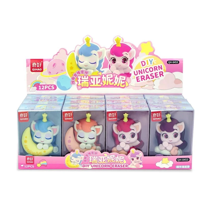 1 Pcs Cute Shape Eraser Children Cartoon Ornaments Assembled Eraser Student Stationery