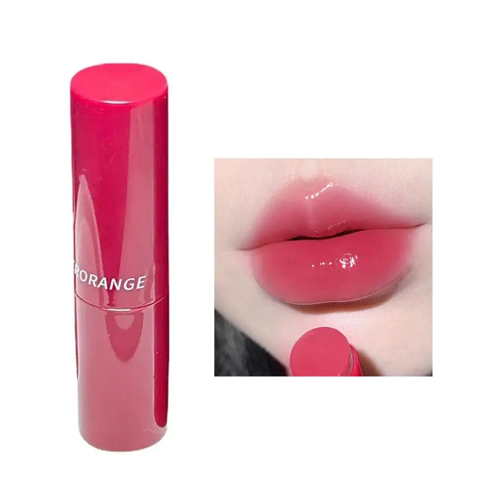 Barra de labios de gelatina hidratante, espejo de 8 colores, luz de agua, maquillaje marrón, vidrio, cuidado, esmalte de brillo sólido, té, lata roja I4I1