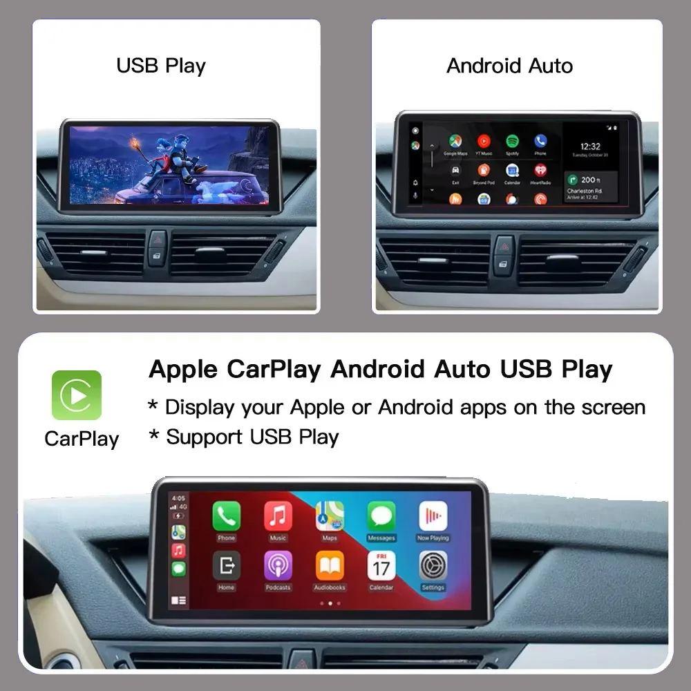 شاشة عرض أوتوماتيكية لاسلكية 10.25 بوصة من AUTOABC Linux CarPlay Android، سيارة لسيارة BMW Bronch E84 X1 CIC iDrive، 1920 x 720، 2009 -2015