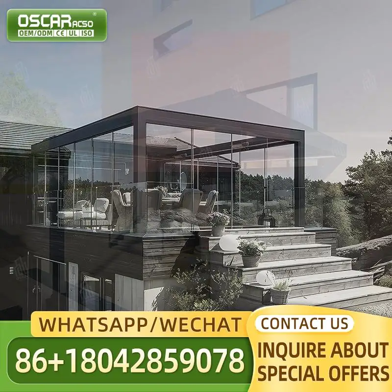 هيكل الظل المناخي الحيوي من الألومنيوم مع حماية من الأشعة فوق البنفسجية ومقاوم للماء لعريشة حديقة الشرفة #3