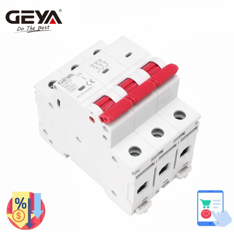 

GEYA GYM10 3P 6KA AC MCB Din Rail 220V 400V Mini Circuit Breaker 6A-63A Factory Direct Manufacturer CE CB Approved