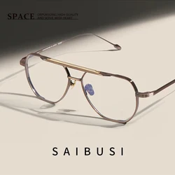 Pure Titanium Pilot glasses frame men Top quality designer brand optical eyewear Myopia women prescription BR55 eyeglasses