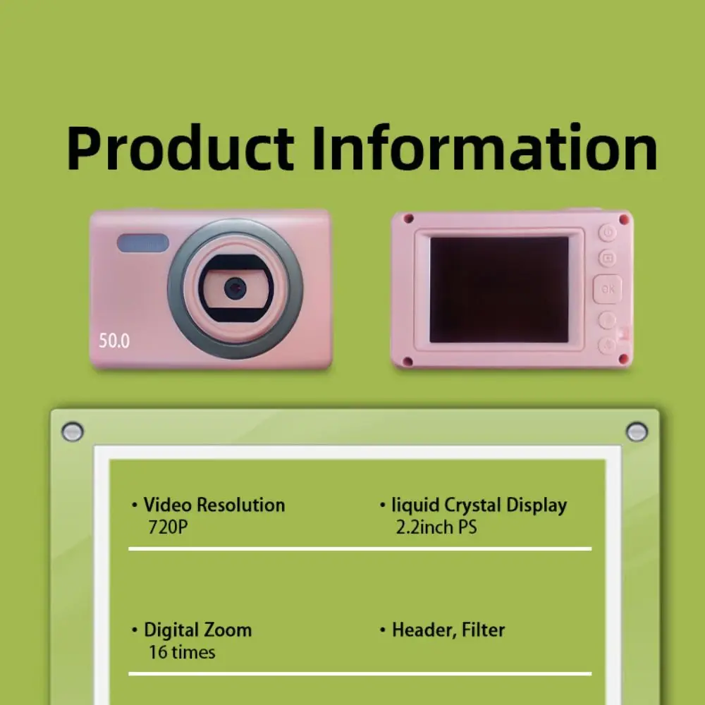 Mini camera voor kinderen, kleine spiegelreflexcamera, speelgoed, digitale minicamera voor kinderen, selfie camera voor kinderen, HD camera voor kinderen, speelgoed, cadeau's