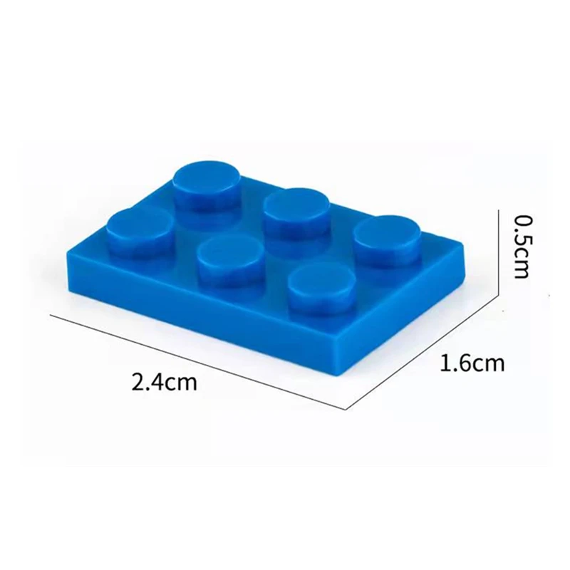 100 Pcs/Lot Building Figures Blocks Part Plate Bricks 2×3 Dots Compatible 3021 Children Kids Educational Creative Assembly Toys