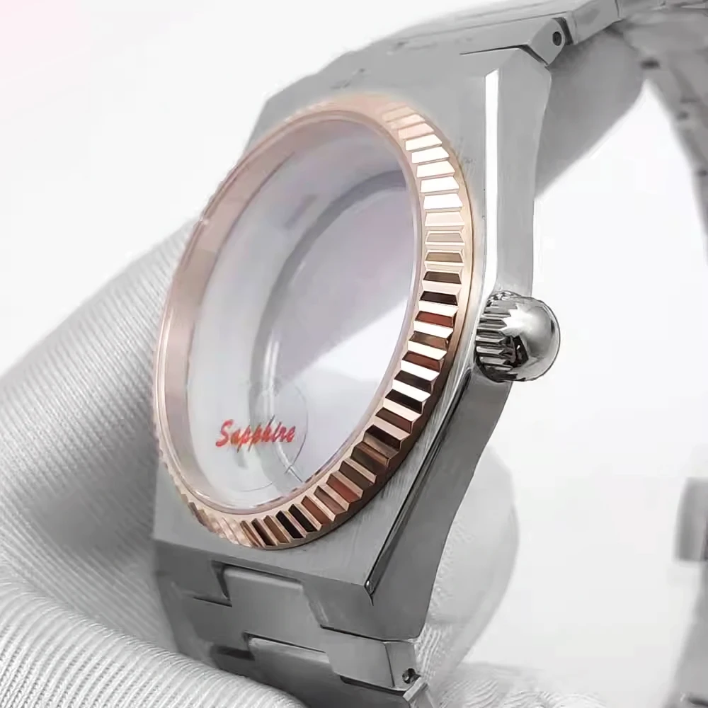 Parnsrpe Top Luxury NH35 Case 40MM Men's Watch Case Sapphire Glass Fit NH35 NH36 Movement 50m Waterproof