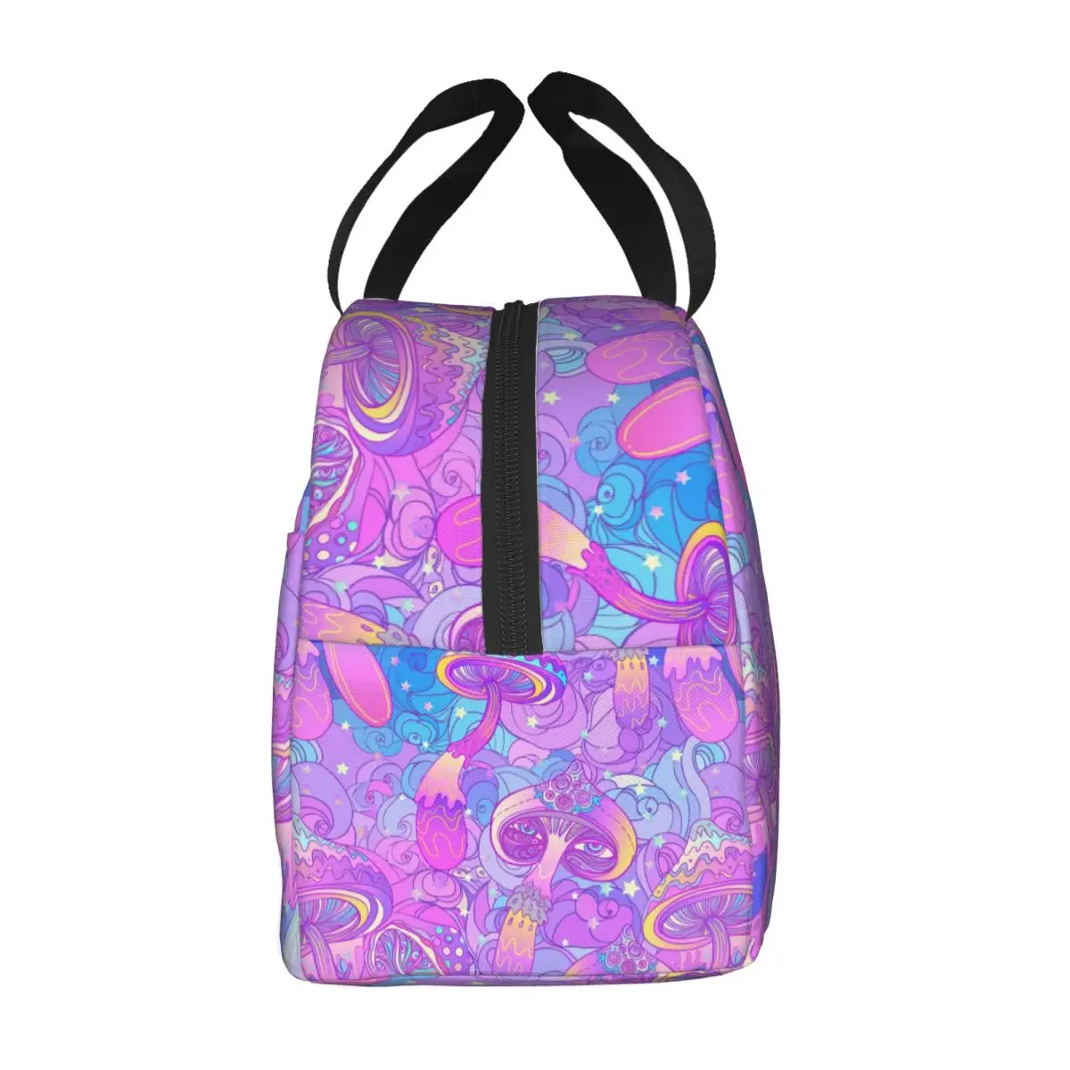 Custom Magic Psychedelic Mushrooms Pattern Trippy Thermal Insulated Lunch Bag Women Resuable Lunch Tote for Kids School Children