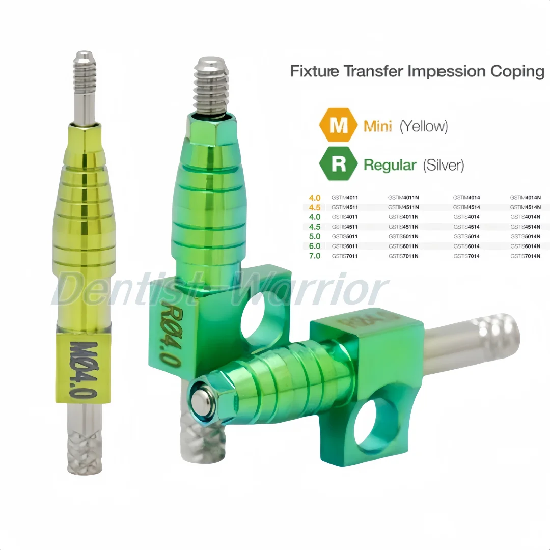 

5Pcs Dental Transfer Fixture Impression Coping Titanium Alloy Pick Up Open/Closed Tray Regular/Mini Fit Oss