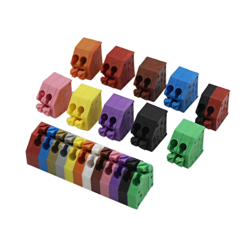 25PCS 2P colourful 3.5mm spacing PCB connection terminal Blocks DG250 kf250  Screwless terminals 250A/250B