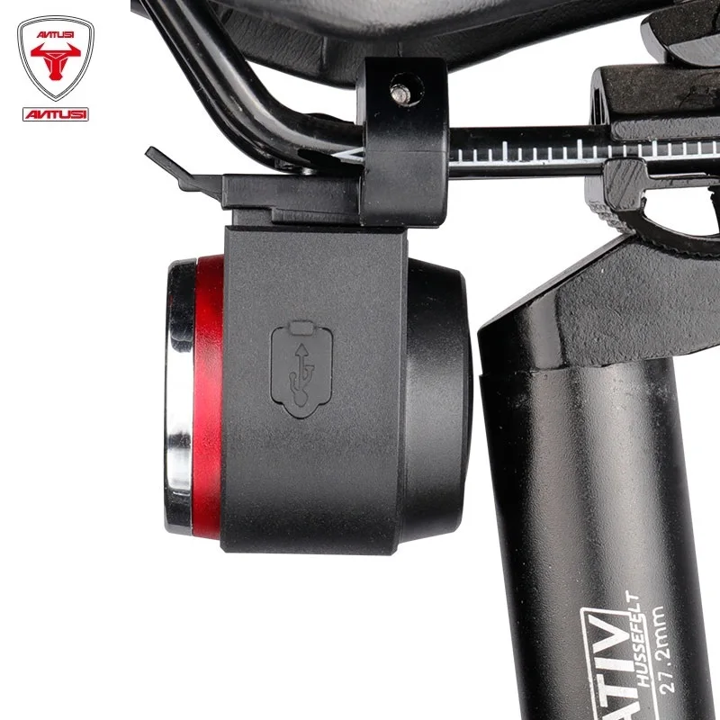 ANTUSI A8 Pro Road Bike Anti-theft Alarm Lock Auto Brake Cycling Taillight Remote Control Bicycle Rear Light MTB Wireless Bell