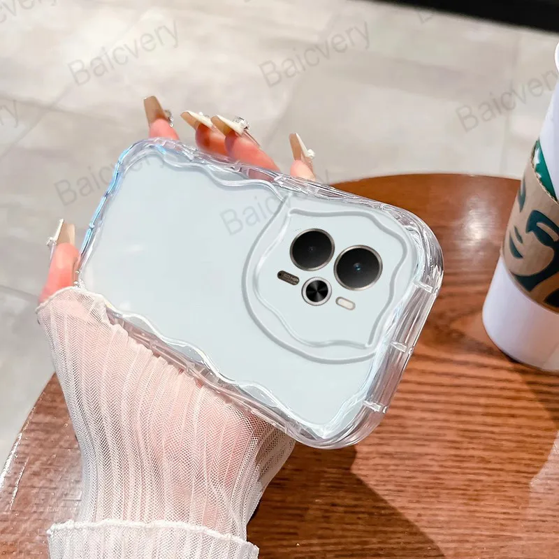 Per Realme 14 5G RMX5075 / Realme 14T RMX5078 Custodia morbida e splendida con design a onde lucida antiscivolo antiurto