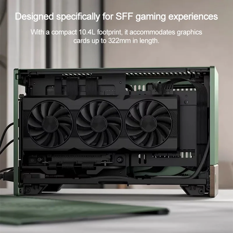 Portable Computer Case Mini Anodized Aluminum Fractal ITX Walnut Case Desktop PC GPU Up To 322mm High Quality Art Decoration