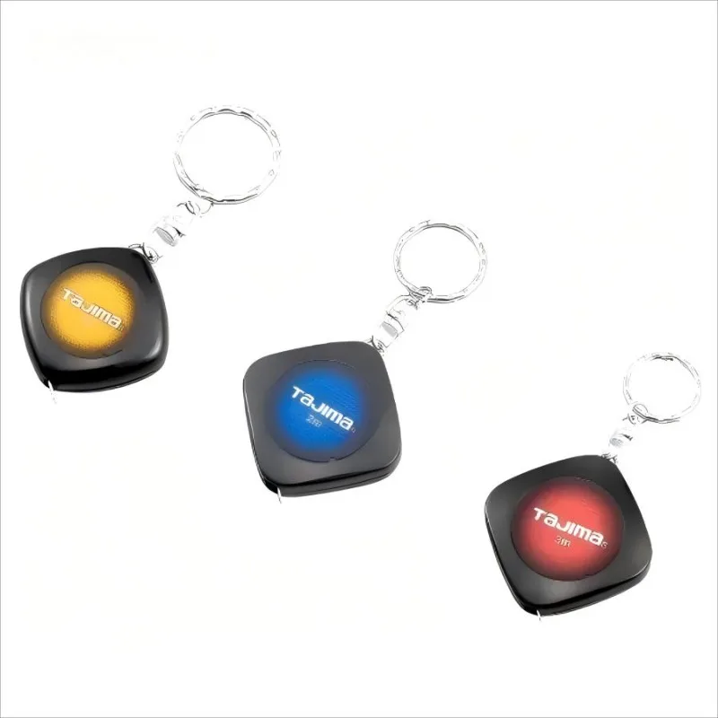 TAJIMA 1/2/3m Mini Tape Measure 1 pc with Aluminum Key Fob Length 6mm Width Measuring Tool NO.1001-0056/1001-2454/1001-0841