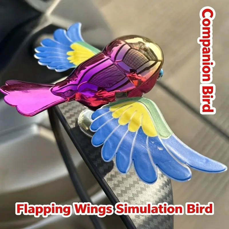 Creative Wind Swing Bird Toy Suction Cup Mount Ornament for Car Moto E‑Bike Delivery Helmet Vehicle Exterior Decor Accessories