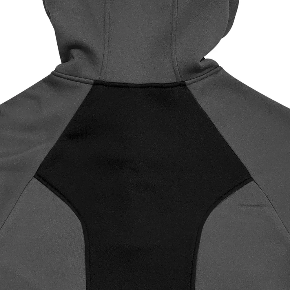 

Casual Long Sleeve Mens Hoodie Stitching Block Furry Design with Pockets for Comfortable Autumn and Winter Outfits