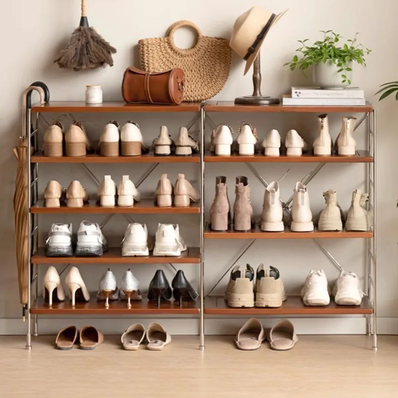 Designer Handbag Wooden Shoe Rack Luxury Handbags Slippers Aesthetic Room Furniture Bedroom Schoenrek Cabinets Shelving Living