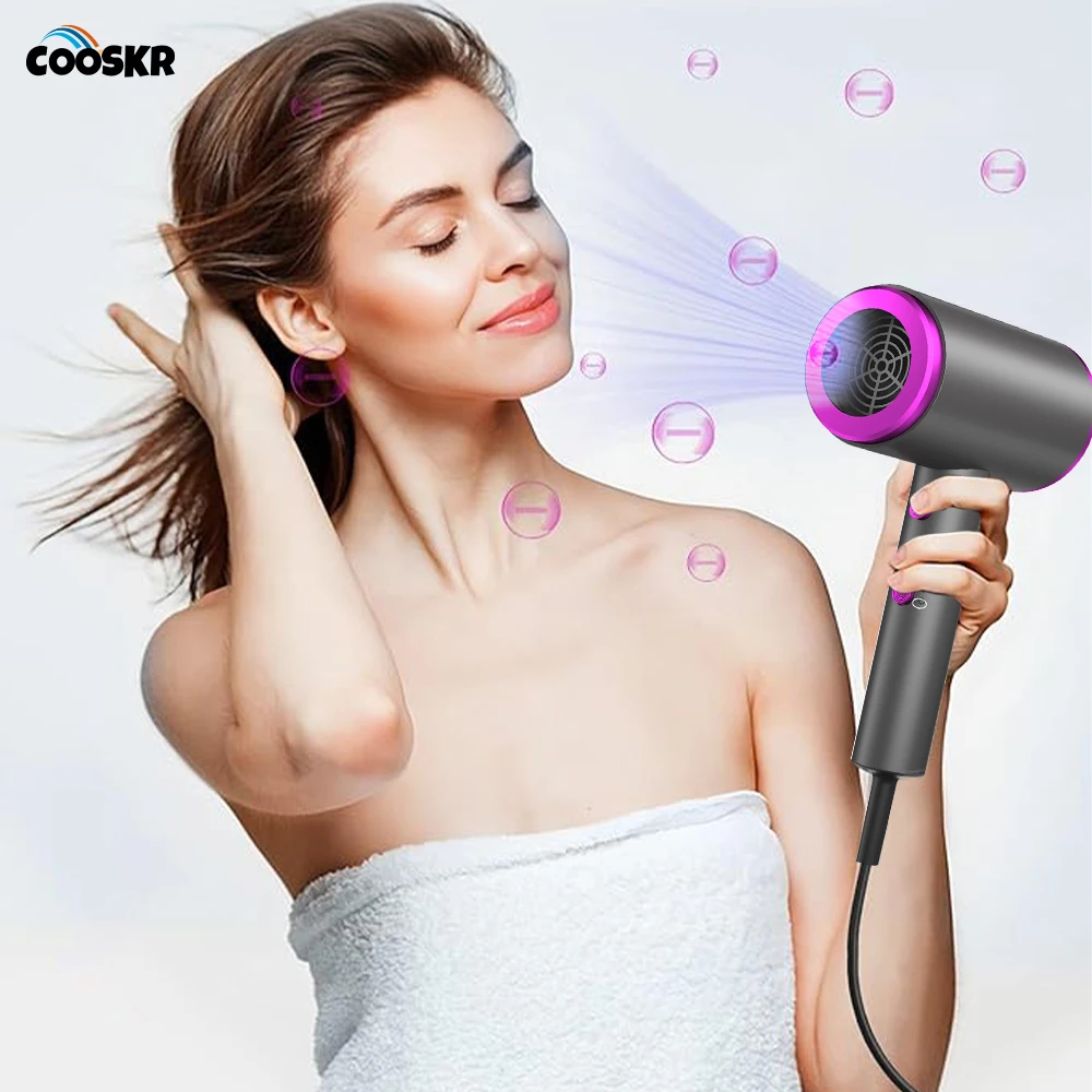 

Hair Dryer Negative Ion 1600W High Speed Air Blow Dryer Hot and Cold Wind Professional Hair Dryer Silent Fast Drying Machine