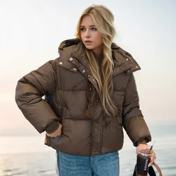 2024 Women's Jacket Winter Down Cotton Jackets Female Stylish Sweet Thickened Padded Clothes Loose-Fitting Warm Coat Parkas