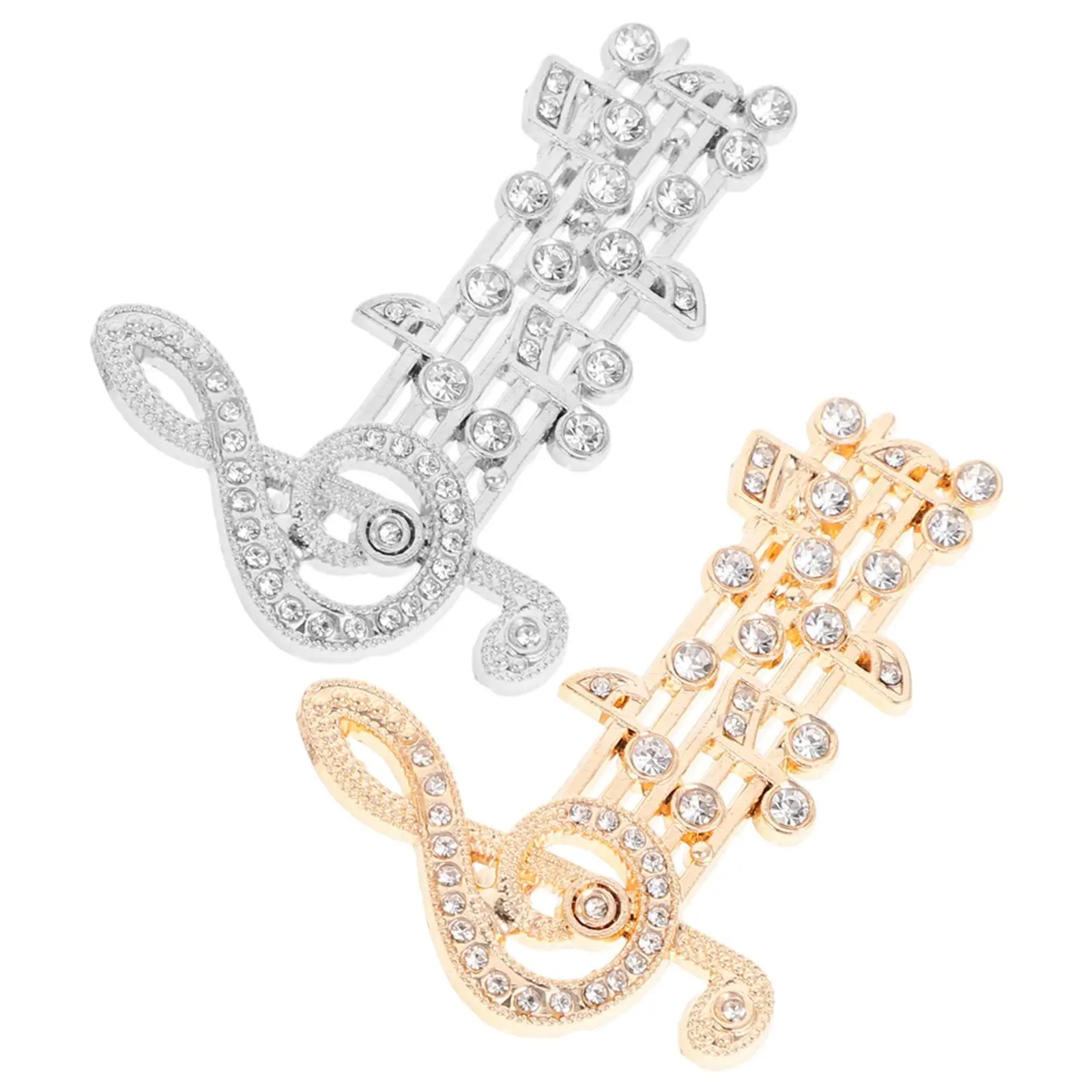 

2 Pcs Musical Note Brooch Premium Festival Gift Pin Clothing Decoration Alloy Lovely Special Women's