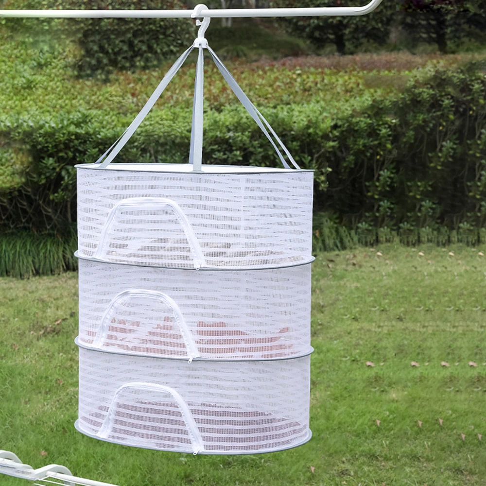 1PC Multifunctional Household Drying Net Drying Fish Dry Insect Proof Drying Net Drying Clothes Windproof Folding Closed