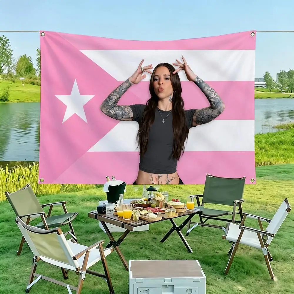 Young M-miko Singer Flags Flag Tapestry Outdoor Decor Flaga Decorative Home Objects Barber Shop Decoration
