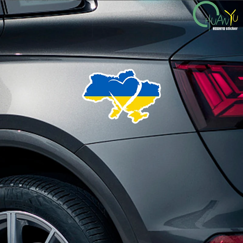 Calcomanía de vinilo impermeable para coche, pegatina redonda clásica de Ucrania, girasol, Ucrania, accesorios de decoración