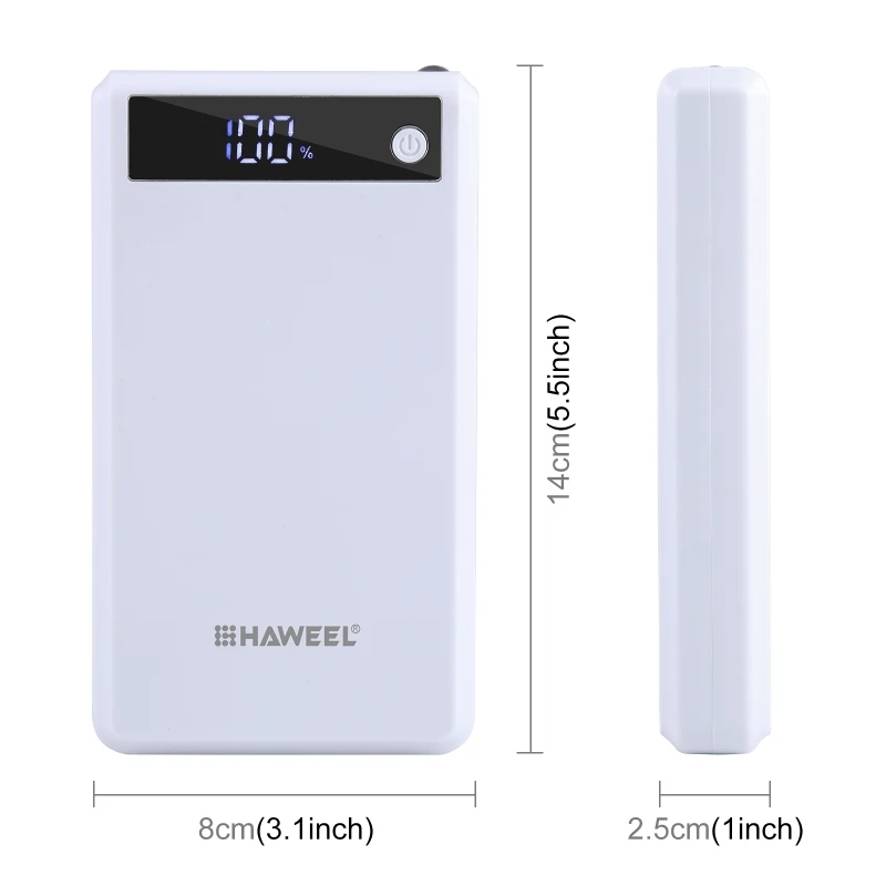 HAWEEL DIY 6 x 18650 Battery Power Bank Box with Display Max 24W Fast Charger Device Combination Case, Not Include Battery