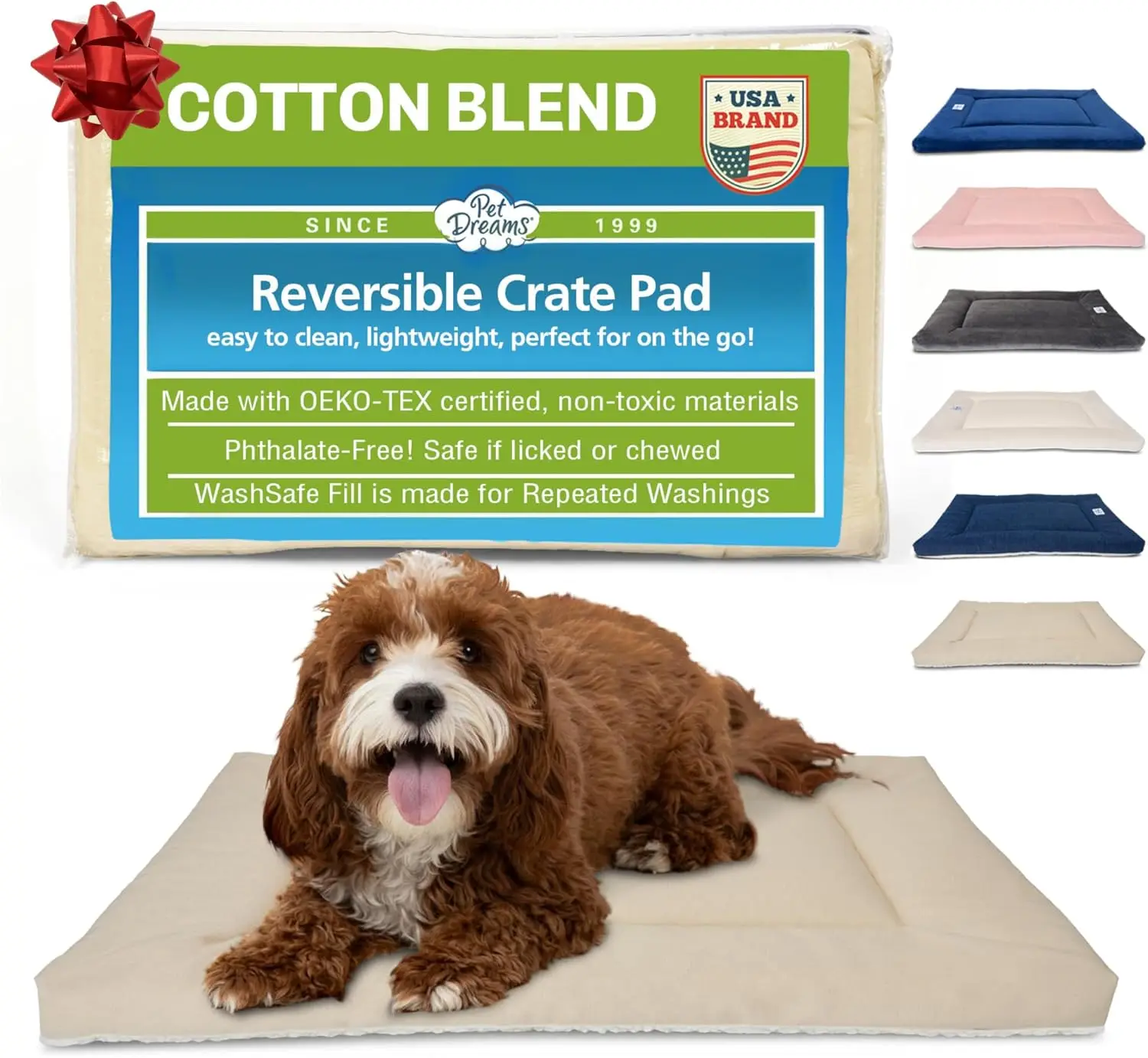 

Dog Crate Pad - Washable Kennel Mat, Crate Pads for Dog Cages, Non-Toxic, Flat Indoor Cat Bed, Fits iCrate 18, 24, 30, 36, 42