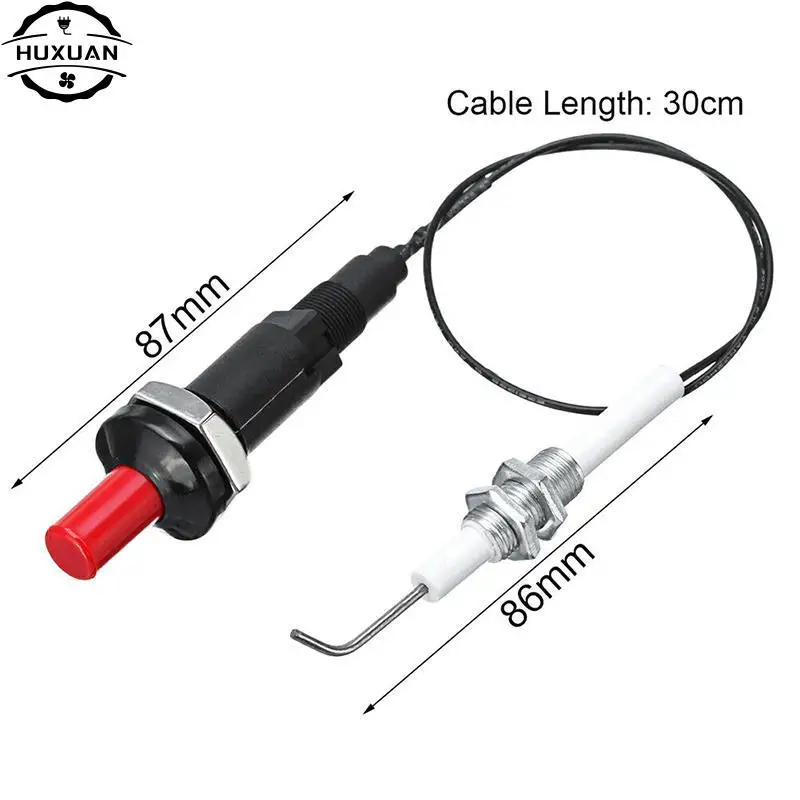 Heater Parts Piezo Spark Ignition Set With Cable 30 Cm Long Push Button Kitchen Lighters Home Appliance Accessories Outdoor Oven