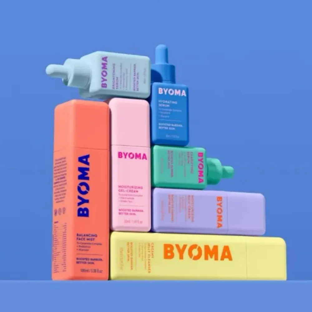 INS HOT BYOMA Kit de réparation de la barrière cutanée - Huile, sérum, gel et crème hydratants et réparateurs, effet éclat instantané, anti-rides, soin quotidien pour femmes