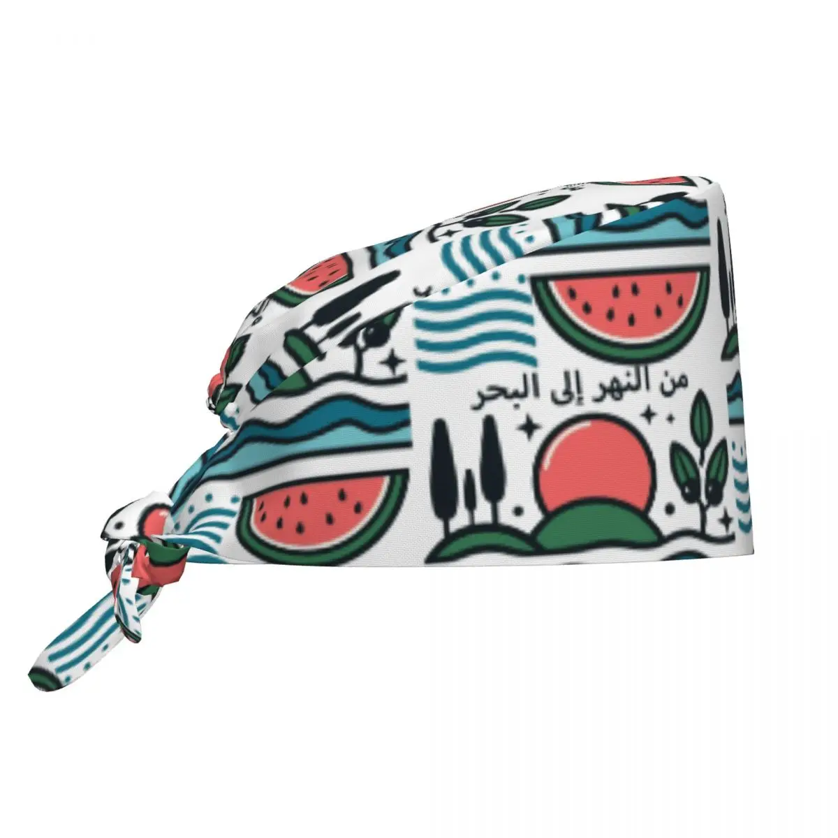 البطيخ خريطة السلام الدعك القبعات الكوفية Hospita الطبية التمريض قبعة جراحية للرجال النساء ممرضة طبيب الأسنان سبا قبعات العمل قبعة #6