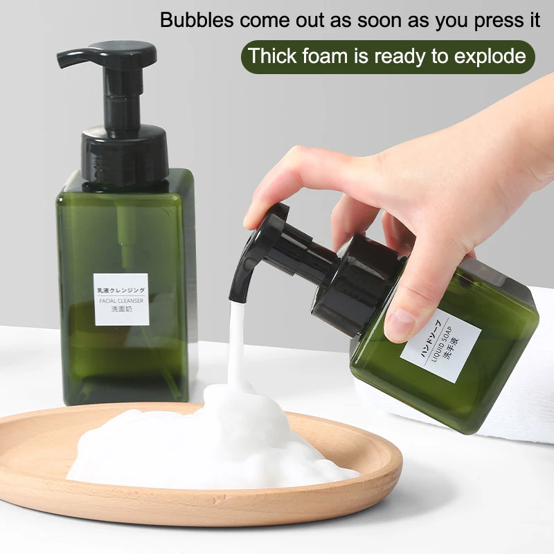 Soap Despenser Portable Foam Pumps Bottle 250/450/650ml Manually Press Soap Foaming Mousses Liquid Shower Gel Bathroom Bottling