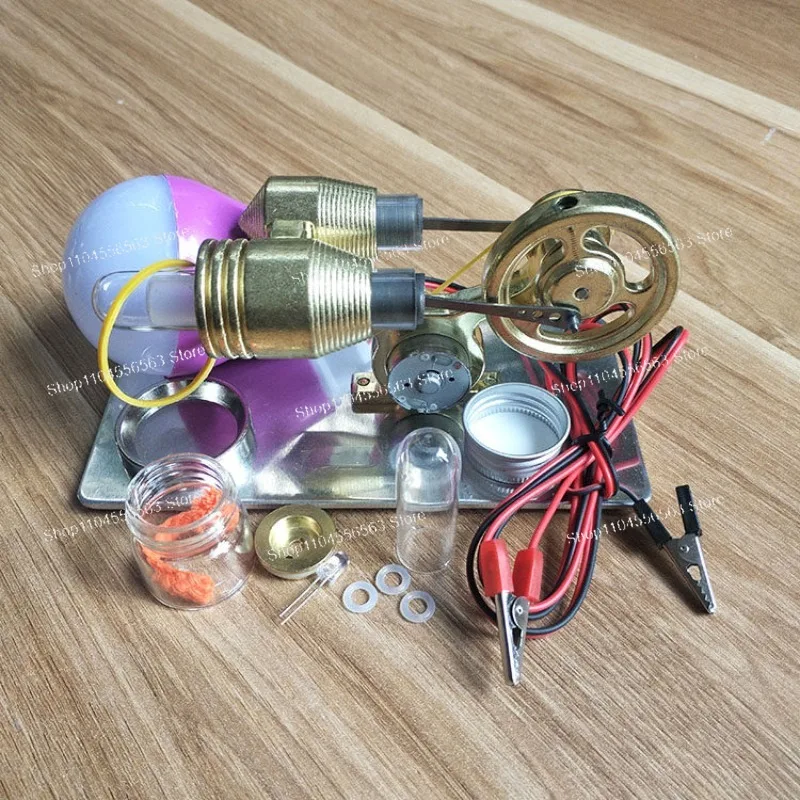Engine Miniature Model External Combustion Power Tank Car Scientific Small Production Experimental Toy Gift