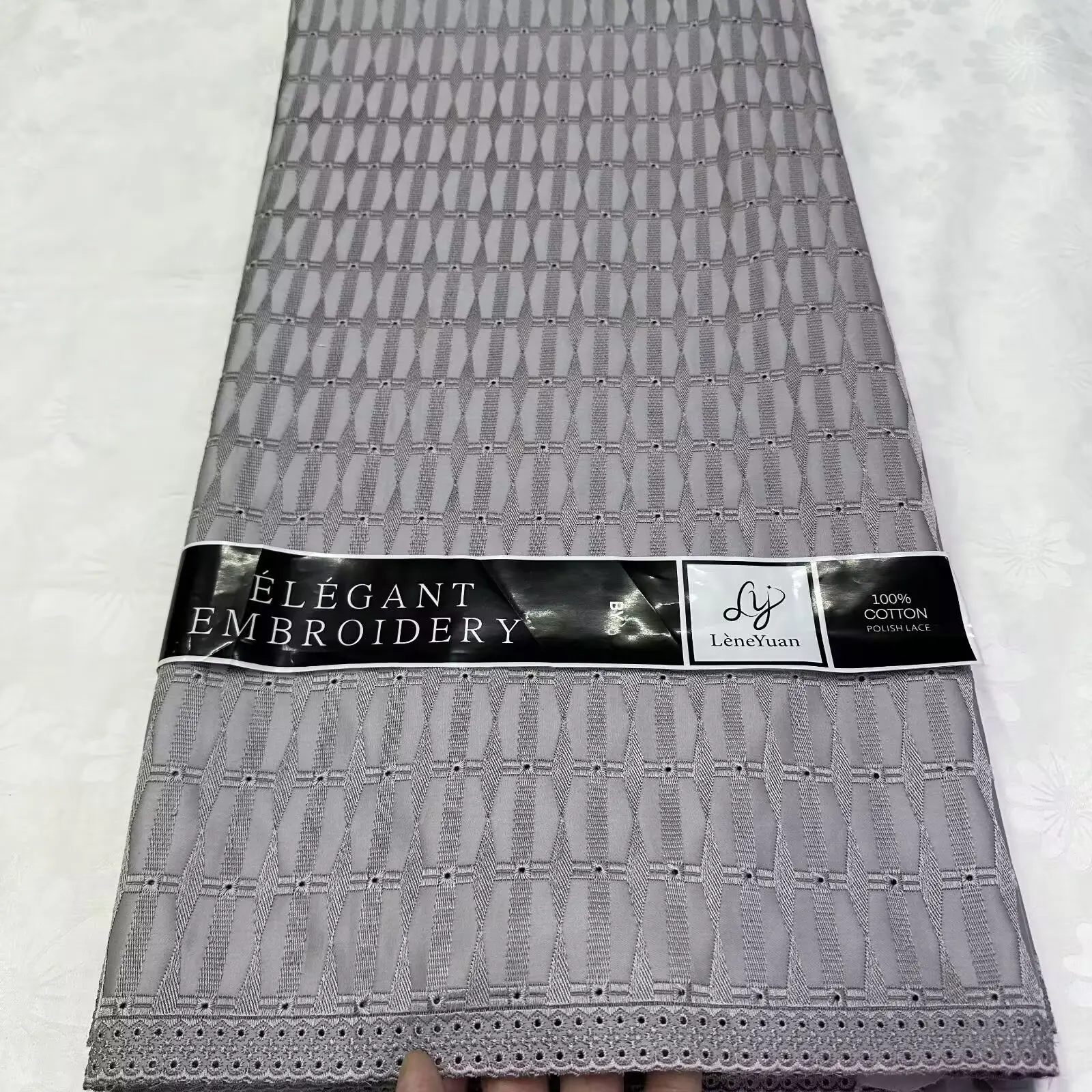 5yards DuBai African dry swiss Lace African Atiku Fabric High Quality Swiss Voile Polish Lace embroidey Fabric for Men and Women