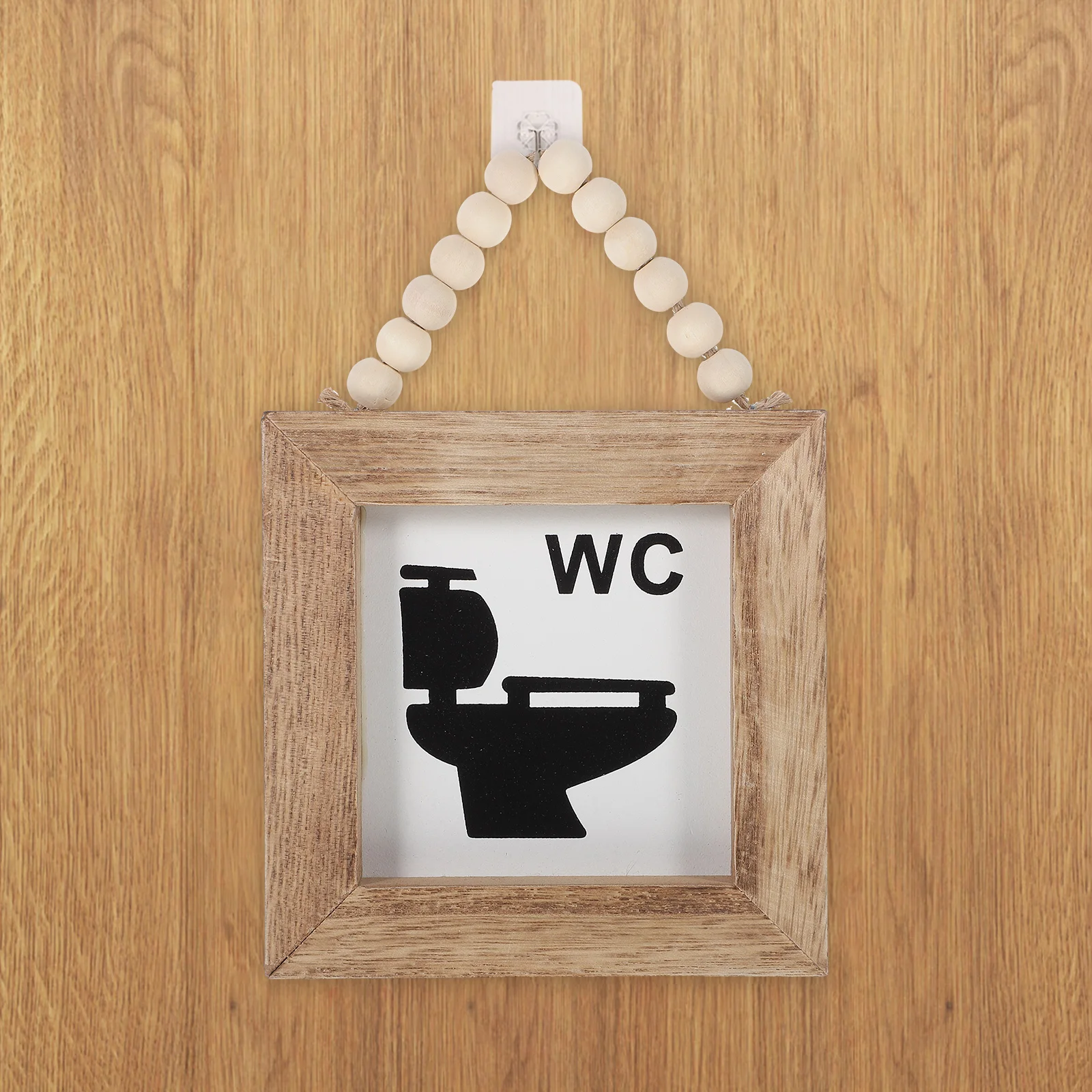 

Men Women Toilet Sign Wooden of The Lid Pastoral Style Hanging Board at Home Funny Washroom